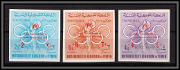 Yemen Royaume (kingdom) - 4020a N°373/375 B Jeux Olympiques Olympics Tokyo 64 ** MNH 1967 Overprint Non Dentelé Imperf - Jemen