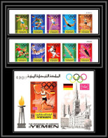 Yemen Royaume (kingdom) - 4021b N°752/761 + BF 157 B Jeux Olympiques Olympic Games MUNICH 1972 ** MNH Non Dentelé Imperf - Ete 1972: Munich