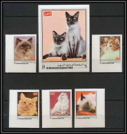 Yemen Royaume (kingdom) - 4007a/ N°997/1001 B + Bloc 201 Chats (chat Cat Cats) Non Dentelé Imperf ** MNH Coin De Feuille - Domestic Cats