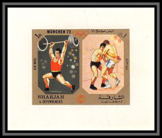 Sharjah - 2192/ N°949 Wrestling Weightlifting Haltérophilie Munich 72 Jeux Olympiques Olympic Games Deluxe Sheet ** MNH - Schardscha