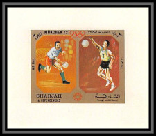 Sharjah - 2189/ N°951 Handball Volley Ball Munich 1972 Jeux Olympiques Olympic Games Miniature Deluxe Sheet Neuf ** MNH - Schardscha
