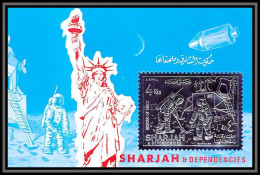 Sharjah - 2176/ Bloc N° A 69 B 1969 Apollo Astronauts In Moon Surface Liberty Statue Liberté Silver Argent Neuf ** MNH - Asien