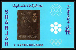 Sharjah - 2168/ Bloc N°87 Sapporo 72 OR Gold Stamps Jeux Olympiques Olympic Games 1972 Neuf ** MNH Non Dentelé Imperf - Hiver 1972: Sapporo