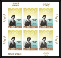 Sharjah - 2162/ N°516 B Dawn Fraser Australia Tokyo 64 Natation Swimming ** MNH Olympic Games Non Dentelé Imperf - Sharjah