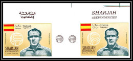 Sharjah - 2145/ N°508 Di Stéfano Argentina Espana Football Soccer Non Dentelé Imperf Gutter Proof Error Variété ** MNH - Schardscha