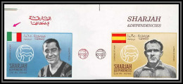 Sharjah - 2138b/ N°507/508 Meazza Di Stéfano Football Soccer Non Dentelé Imperf Gutter Proof Error Variété Neuf ** MNH - 1934 – Italien