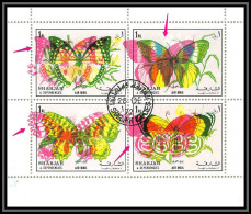 Sharjah - 2116/ N°1304/1307 Papillons Butterflies Variété Couleurs Decallées Color Error RR - Vlinders