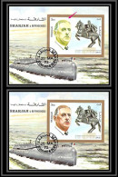 Sharjah - 2114/ N°95 De Gaulle Error Variété Couleur Manquante Missing Color 1972 Sous Marin Le Redoutable - De Gaulle (Général)