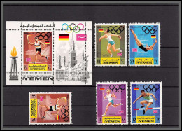 Yemen Royaume (kingdom) - 757/761 BLOC 157 A Jeux Olympiques Olympic Games MUNICH 1972 ** MNH Discus Hurdling - Sommer 1972: München