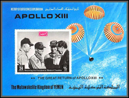 Yemen Royaume (kingdom) - 4217z Bloc N° A 179 B Return Of Apollo 13 Espace Space Neuf ** MNH 1969 Non Dentelé Imperf - Jemen