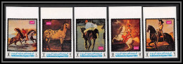 Yemen Royaume (kingdom) - 4205 N°1007/1011 B Equestrian Paintings Tableau Painting Horse Neuf ** MNH Non Dentelé Imperf - Jemen