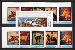 Yemen Royaume (kingdom) - 4207z N°1007/1011 A/B BF 203 Equestrian Paintings Horses Neuf ** MNH Non Dentelé Imperf - Yemen