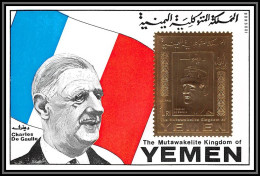 Yemen Royaume (kingdom) - 4174/ Bloc N°223 De Gaulle OR Gold Stamps 1970 Neuf ** MNH - Yemen
