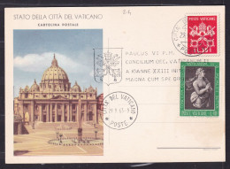 1963 Vaticano Vatican INTERO POSTALE  Piazza San Pietro Cartolina Postale 35+10 Annullo 29/9/63 St Peter Square - Postal Stationeries