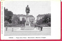 TORINO - PIAZZA CARLO FELICE - MONUMENTO A MASSIMO D'AZEGLIO - FORMATO PICCOLO - ED. MULETTI DISTRIBUTORE - NUOVA - Places & Squares