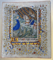 Miniature Enluminée – Parchemin – Saint Georges Tuant Le Dragon - Verzamelingen