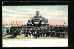 AK US Navy, Officers And Crew Of The Battleship Indiana  - Krieg