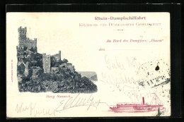 AK Rhein-Dampfschiffahrt, An Bord Des Dampfers Hansa, Burg Sonneck  - Sonstige & Ohne Zuordnung
