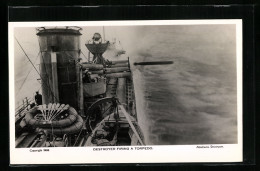 AK Destroyer Firing A Torpedo  - Krieg