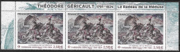 FRANCE 2024 - 2024 THÉODORE GÉRICAULT 1791-1824 Le Radeau De La Méduse - Bande De 3 Haut De Feuille Avec Texte   Neuf ** - Unused Stamps