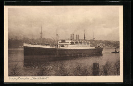 AK Hapag-Dampfer Deutschland Bei Der Hafenausfahrt  - Steamers