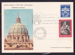 1963 Vaticano Vatican INTERO POSTALE Cupola Di San Pietro Cartolina Postale L.20+L.15 Annullo 29/9/63 Dome Of St. Peter - Interi Postali