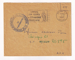 Lettre 1961 Epinal Vosges 18e Régiment D'Instruction Des Transmissions Imagerie D'Epinal Le Vaguemestre - Military Postmarks From 1900 (out Of Wars Periods)