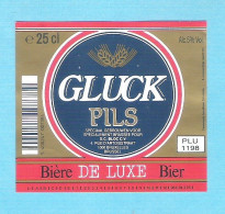 BIERETIKET -  GLUCK  PILS  - 25 CL.  (BE 682) - Beer