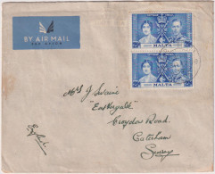 * MALTA > 1937 POSTAL HISTORY > Air Mail Cover To Surray, Englang - Malte
