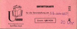 H2798 - Karl Marx Stadt Eintrittskarte Urania Vortragszentrum DDR - Tickets D'entrée