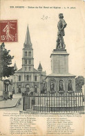 49 - Angers - Statue Du Roi René Et L'Eglise - CPA - Voir Scans Recto-Verso - Angers