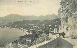 06 - Menton - Route De Nice à Vintimille - Animée - CPA - Voir Scans Recto-Verso - Menton