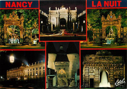 54 - Nancy - Nancy La Nuit - Multivues - CPM - Voir Scans Recto-Verso - Nancy