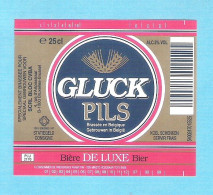 BIERETIKET -  GLUCK  PILS  - 25 CL.  (BE 688) - Beer