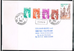 PHIL-L70 - FRANCE Obl. Comm. Centenaire Machine à Affranchir Daguin Sur Lettre De Riquewihr 1984 - Commemorative Postmarks