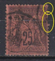 France: Y&T N° 91 (dents Courtes) Type II Oblitéré. TB !  - 1876-1898 Sage (Type II)