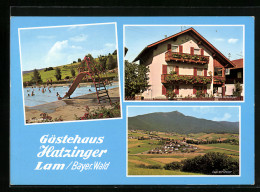 AK Lam /Bayer. Wald, Gasthaus Und Hotel-Pension Hatzinger Mit Schwimmbad, Lambacher Strasse 11  - Other & Unclassified