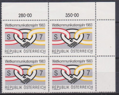 1983 , Mi 1731 ** (2) - 4er Block Postfrisch -  Weltkommunikationsjahr - Neufs