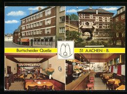 AK Aachen-B., Das Restaurant Burtscheider Quelle Mit Innenansichten, Kapellenstr. 1-3  - Aachen