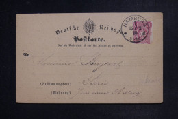 ALLEMAGNE - Carte De Correspondance De Hamburg Pour Paris En 1876 - L 153215 - Covers & Documents