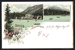 Lithographie Badersee, Hotel & Pension Badersee, See Mit Zugspitze  - Zugspitze