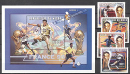 Niger 1996, Football World Cup In France, Satellite, 4val +BF - Niger (1960-...)