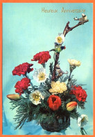 CP Heureux Anniversaire Fleurs Fleur Série 37814 2  Bouquet Carte Vierge TBE - Fleurs