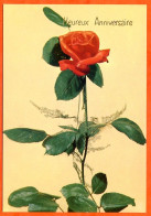 CP Heureux Anniversaire Fleurs Fleur Série 37720 7 Rose Roses Carte Vierge TBE - Fleurs