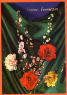 CP Heureux Anniversaire Fleurs Fleur Série 37716 2 Carte Vierge TBE - Fleurs