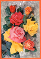 CP Heureux Anniversaire Fleurs Fleur Série 290 10  Roses  Carte Vierge TBE - Fleurs