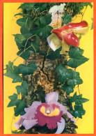 CP Heureux Anniversaire Fleurs Fleur Série 199 5  Orchidées Carte Vierge TBE - Fleurs