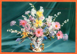 CP Heureux Anniversaire Fleurs Fleur Série 199 4  Bouquet Carte Vierge TBE - Fleurs