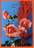 CP Heureux Anniversaire Fleurs Fleur Série 197 2  Roses Carte Vierge TBE - Flowers