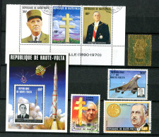 Thème Général De Gaulle - Haute Volta Lot 8 Timbres Dont Yvert PA 96 Et BF 5 P Neufs Xxx   - DG 102 - De Gaulle (Generaal)